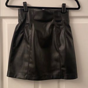 Faux leather black skirt